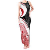 Toitu Te Tiriti Me Te Whakaputanga Tank Maxi Dress Maori Wahaika With Haka Face