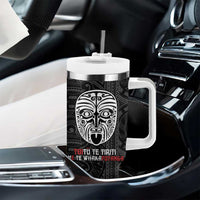 Toitu Te Tiriti Me Te Whakaputanga Tumbler With Handle Maori Wahaika With Haka Face LT14 - Polynesian Pride