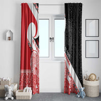 Toitu Te Tiriti Me Te Whakaputanga Window Curtain Maori Wahaika With Haka Face