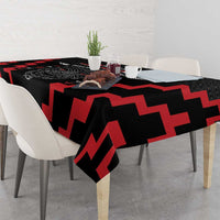 Personalised Toitu Te Tiriti Mana Maori Motuhake Tablecloth Aotearoa Haka Face Mix Poutama Art LT14 - Polynesian Pride
