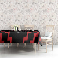 Personalised Toitu Te Tiriti Mana Maori Motuhake Tablecloth Aotearoa Haka Face Mix Poutama Art LT14 - Polynesian Pride