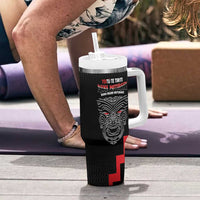 Toitu Te Tiriti Mana Maori Motuhake Tumbler With Handle Aotearoa Haka Face Mix Poutama Art LT14 - Polynesian Pride