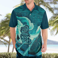 Personalised New Zealand Waitangi Day Hawaiian Shirt Hei Tiki With Maori Waka - Whakarare Pattern LT14 - Polynesian Pride