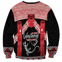 Toitu Te Tiriti O Waitangi Sweatshirt Maori Wharenui With Taniko Motifs