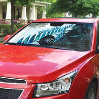 New Zealand Lawn Bowls Custom Auto Sun Shade Aotearoa Silver Fern Paua Shell - Polynesian Pride