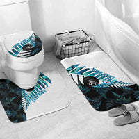 New Zealand Lawn Bowls Custom Bathroom Set Aotearoa Silver Fern Paua Shell - Polynesian Pride