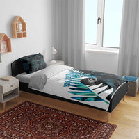 New Zealand Lawn Bowls Custom Bedding Set Aotearoa Silver Fern Paua Shell - Polynesian Pride