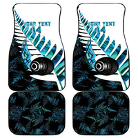 New Zealand Lawn Bowls Custom Car Mats Aotearoa Silver Fern Paua Shell - Polynesian Pride