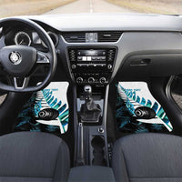 New Zealand Lawn Bowls Custom Car Mats Aotearoa Silver Fern Paua Shell - Polynesian Pride
