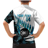 New Zealand Lawn Bowls Custom Family Matching Mermaid Dress and Hawaiian Shirt Aotearoa Silver Fern Paua Shell - Polynesian Pride