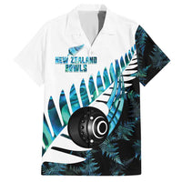 New Zealand Lawn Bowls Custom Hawaiian Shirt Aotearoa Silver Fern Paua Shell LT14 Black - Polynesian Pride