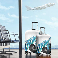 New Zealand Lawn Bowls Custom Luggage Cover Aotearoa Silver Fern Paua Shell - Polynesian Pride