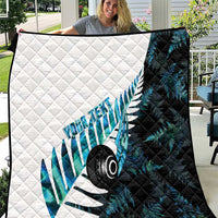 New Zealand Lawn Bowls Custom Quilt Aotearoa Silver Fern Paua Shell - Polynesian Pride