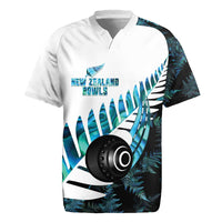 New Zealand Lawn Bowls Custom Rugby Jersey Aotearoa Silver Fern Paua Shell - Polynesian Pride