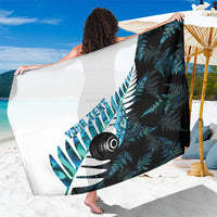 New Zealand Lawn Bowls Custom Sarong Aotearoa Silver Fern Paua Shell - Polynesian Pride