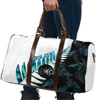 New Zealand Lawn Bowls Custom Travel Bag Aotearoa Silver Fern Paua Shell - Polynesian Pride
