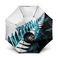 New Zealand Lawn Bowls Custom Umbrella Aotearoa Silver Fern Paua Shell - Polynesian Pride