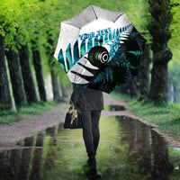 New Zealand Lawn Bowls Custom Umbrella Aotearoa Silver Fern Paua Shell - Polynesian Pride