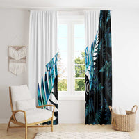 New Zealand Lawn Bowls Custom Window Curtain Aotearoa Silver Fern Paua Shell - Polynesian Pride