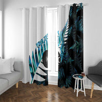 New Zealand Lawn Bowls Custom Window Curtain Aotearoa Silver Fern Paua Shell - Polynesian Pride