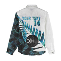 New Zealand Lawn Bowls Custom Women Casual Shirt Aotearoa Silver Fern Paua Shell - Polynesian Pride