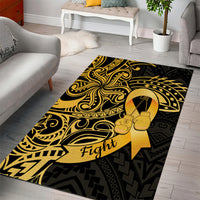 Polynesia Bone Cancer Awareness Area Rug Fight Warriors