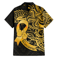 Polynesia Bone Cancer Awareness Family Matching Long Sleeve Bodycon Dress and Hawaiian Shirt Fight Warriors