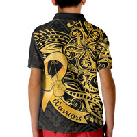 Polynesia Bone Cancer Awareness Kid Polo Shirt Fight Warriors