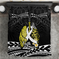 Polynesia World Lung Cancer Day Bedding Set Faith Hope Love
