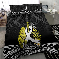 Polynesia World Lung Cancer Day Bedding Set Faith Hope Love