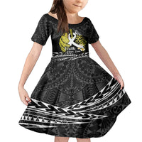 Personalised Polynesia World Lung Cancer Day Family Matching Mermaid Dress and Hawaiian Shirt Faith Hope Love LT14 Daughter's Dress Black - Polynesian Pride