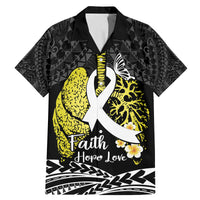 Personalised Polynesia World Lung Cancer Day Family Matching Mermaid Dress and Hawaiian Shirt Faith Hope Love LT14 Dad's Shirt - Short Sleeve Black - Polynesian Pride