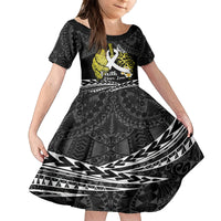 Personalised Polynesia World Lung Cancer Day Family Matching Tank Maxi Dress and Hawaiian Shirt Faith Hope Love LT14 Daughter's Dress Black - Polynesian Pride