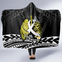 Polynesia World Lung Cancer Day Hooded Blanket Faith Hope Love