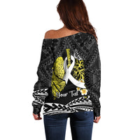 Personalised Polynesia World Lung Cancer Day Off Shoulder Sweater Faith Hope Love