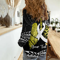 Personalised Polynesia World Lung Cancer Day Women Casual Shirt Faith Hope Love LT14 - Polynesian Pride