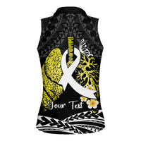 Personalised Polynesia World Lung Cancer Day Women Sleeveless Polo Shirt Faith Hope Love LT14 - Polynesian Pride