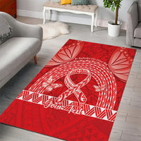 Personalised In September We Wear Red Area Rug Polynesia Blood Cancer Awareness