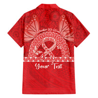 Personalised In September We Wear Red Family Matching Short Sleeve Bodycon Dress and Hawaiian Shirt Polynesia Blood Cancer Awareness
