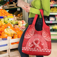 Personalised In September We Wear Red Grocery Bag Polynesia Blood Cancer Awareness