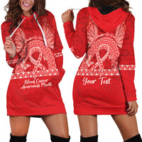 Personalised In September We Wear Red Hoodie Dress Polynesia Blood Cancer Awareness
