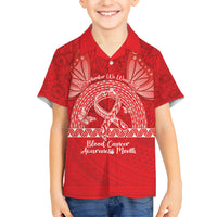 Personalised In September We Wear Red Kid Hawaiian Shirt Polynesia Blood Cancer Awareness