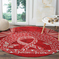 Personalised In September We Wear Red Round Carpet Polynesia Blood Cancer Awareness