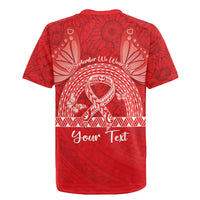 Personalised In September We Wear Red Rugby Jersey Polynesia Blood Cancer Awareness