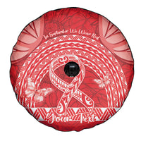 Personalised In September We Wear Red Spare Tire Cover Polynesia Blood Cancer Awareness