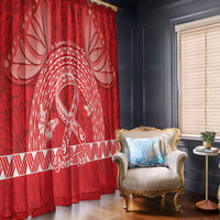 Personalised In September We Wear Red Window Curtain Polynesia Blood Cancer Awareness