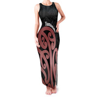 New Zealand Mangopare Tamanako Family Matching Tank Maxi Dress and Hawaiian Shirt Aotearoa Maori LT14 Mom's Dress Brown - Polynesian Pride