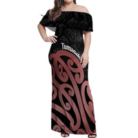 New Zealand Mangopare Tamanako Off Shoulder Maxi Dress Aotearoa Maori