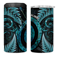 New Zealand Archery 4 in 1 Can Cooler Tumbler Aotearoa Silver Fern Maori LT14 One Size: 16 oz Turquoise - Polynesian Pride