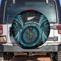 New Zealand Archery Spare Tire Cover Aotearoa Silver Fern Maori - Polynesian Pride